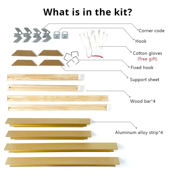 Canvas Floater Frame DIY Kit Metal Gold 50x70 60x90 Large Floating Frames for Wall Print Picture Oil Painting Artwork Home Decor - Image 2