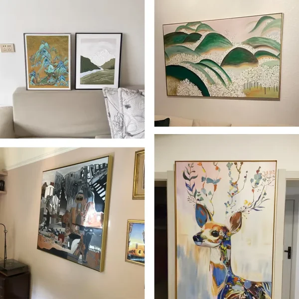 Canvas Floater Frame DIY Kit Metal Gold 50x70 60x90 Large Floating Frames for Wall Print Picture Oil Painting Artwork Home Decor - Image 6