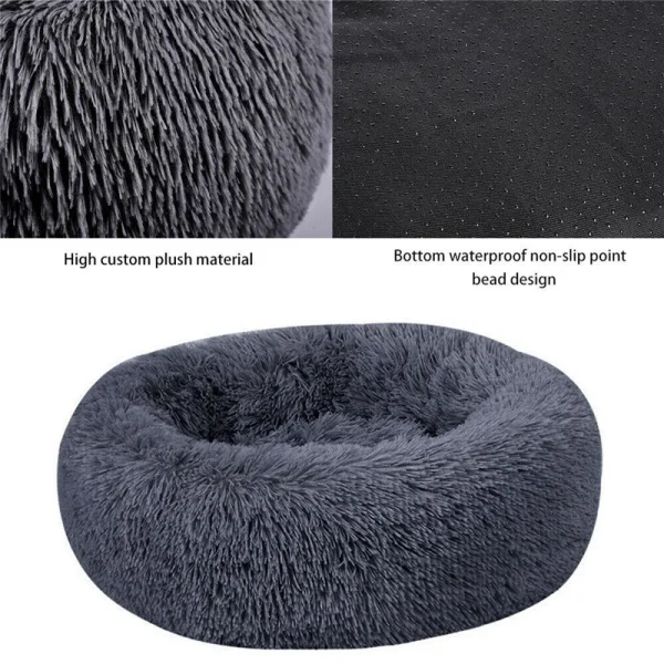 Donut Mand Dog Accessories for Large Dogs Cat's House Plush Pet Bed for Dog XXL Round Mat For Small Medium Animal Calming 100CM - Image 3