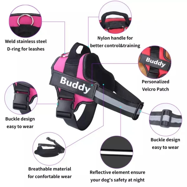 Personalized Dog Harness NO PULL Reflective Breathable Pet Harness Vest For Small Large Dog outdoor Walk Training Accessories - Image 2