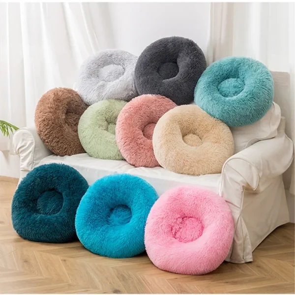 Donut Mand Dog Accessories for Large Dogs Cat's House Plush Pet Bed for Dog XXL Round Mat For Small Medium Animal Calming 100CM - Image 2