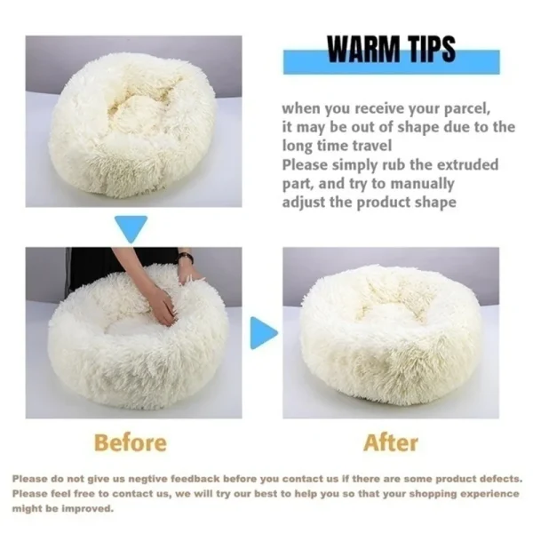 Donut Mand Dog Accessories for Large Dogs Cat's House Plush Pet Bed for Dog XXL Round Mat For Small Medium Animal Calming 100CM - Image 6
