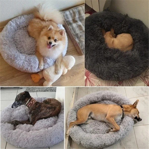 Donut Mand Dog Accessories for Large Dogs Cat's House Plush Pet Bed for Dog XXL Round Mat For Small Medium Animal Calming 100CM - Image 5
