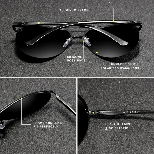 KINGSEVEN Aluminum Magnesium Polarized Rimless Lens Sunglasses For Men High Definition Retro Women Eyewear Oculos de sol - Image 4