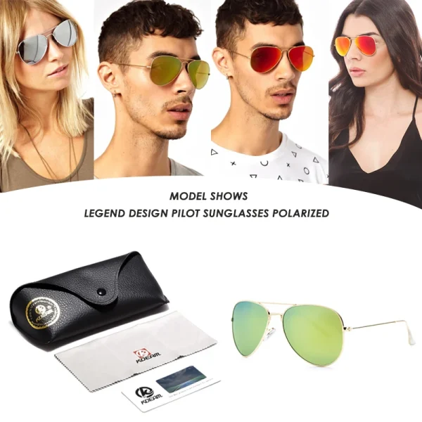 Air Force Pilot Sunglasses Men Polarized 62' Lens Large Sun Glasses Polaroid UVA/UVB Sunglass de sol With Case - Image 6