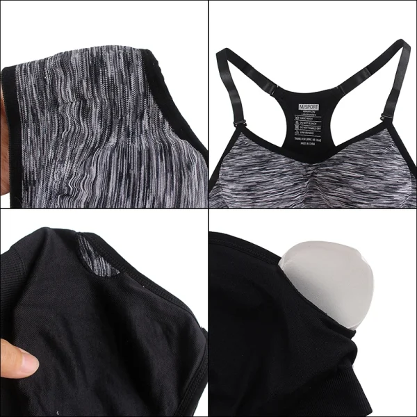 Women Sports Yoga Bra breathable quick dry Top Shockproof Cross Back Push Up fitness active Bra Gym Running Bra - Image 2