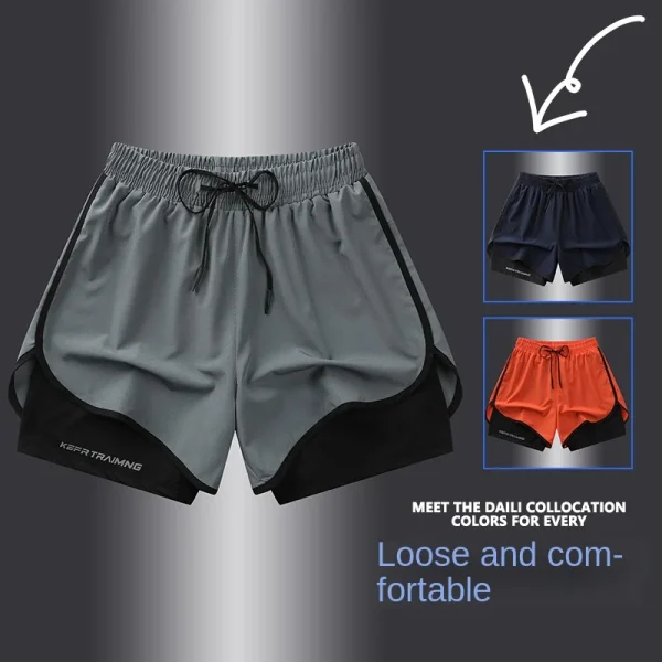 【 S-5XL 】 NASA GISS Sports Three Piece Pants Summer Popular Anti glare Double layered Sports Shorts for Men and Women Couples Ru - Image 6