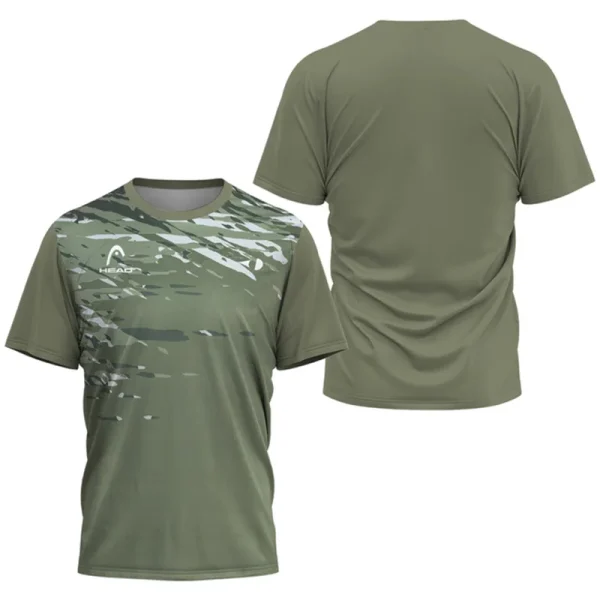 2024 New Men's Sport T-shirt Summer Leisure Short Sleeve Head Badminton Table Tennis Training Breathable Quick Drying O-Neck Top - Image 18