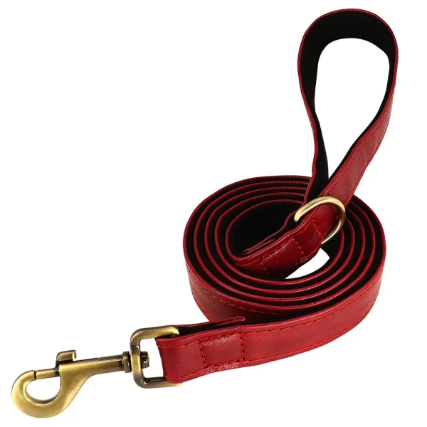 Customized Leather Dog Collar Leash Set Soft Padded Leather Collar For Small Medium Large Dogs With Free Engraved Nameplate - Image 15