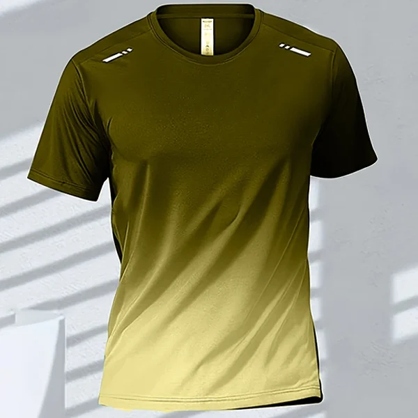Men's T-shirts Sports Running T-shirt Quick-drying Gradient Short Sleeve Tees Outdoor Workout Basketball Training Running Outfit - Image 8
