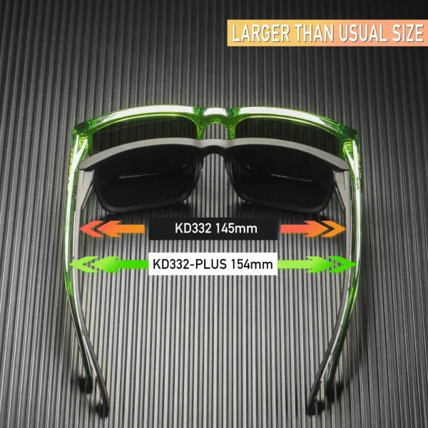 KDEAM Large Size Men's Sunglasses Polarized Photochromic Night Vision Oversized Sun Glasses Fashion Women Shades Width 154mm - Image 3
