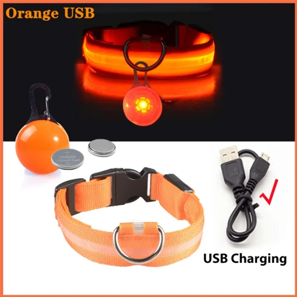 Usb Charging Glowing Dog Collar With Pendant Detachable Luxury Led Light Bright For Small Dogs Cat Night Safety Collar Wholesale - Image 15