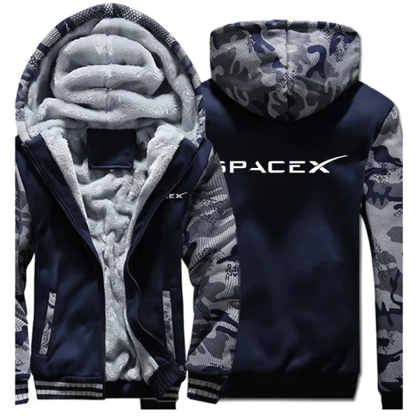 2024 New SpaceX Space X Autumn and Winter Men Printing Casual Windproof Comfortable Popular Thickened Hoodies Tops - Image 9