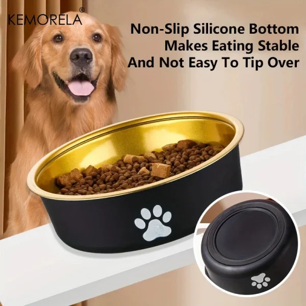 Anti-Slip Dog Bowls Small Medium And Large Dog Feeding Bowls And Water Fountains Stainless Steel Pet Feeders Pet Dog Accessories - Image 2