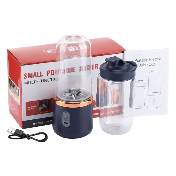 6 Blades Electric Juicer Cup 2 Cups For Travel Portable Juicer Mixer Usb Charge Fresh Fruit Juice Personal Blender Smoothie - Image 7