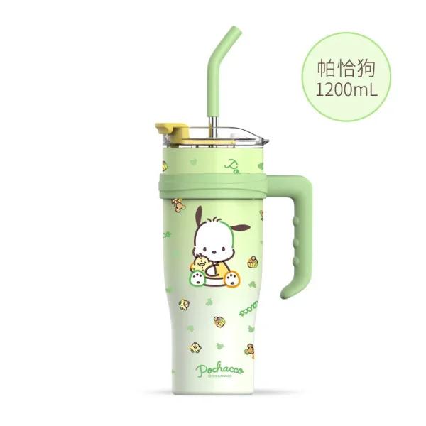 1200ml Sanrio Thermos Bottle Cold Ice Cute Hello Kitty Kuromi Cinnamoroll Melody Stainless Steel Water Bottle Tumbler Straw Gift - Image 11