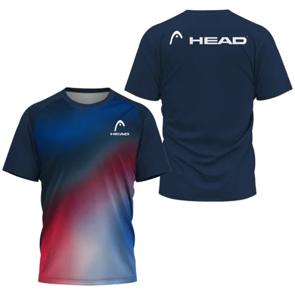 2024 New Men's Sport T-shirt Summer Leisure Short Sleeve Head Badminton Table Tennis Training Breathable Quick Drying O-Neck Top - Image 13