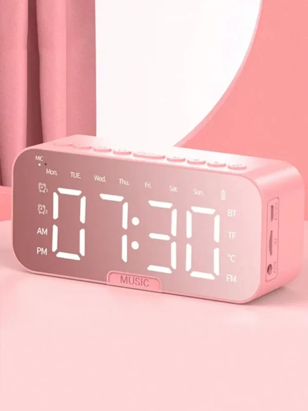 AI Smart Alarm Clock Wireless Speaker, Multi-functional Subwoofer Electronic Clock Announcer, High Sound Quality Mini Wireless S - Image 8