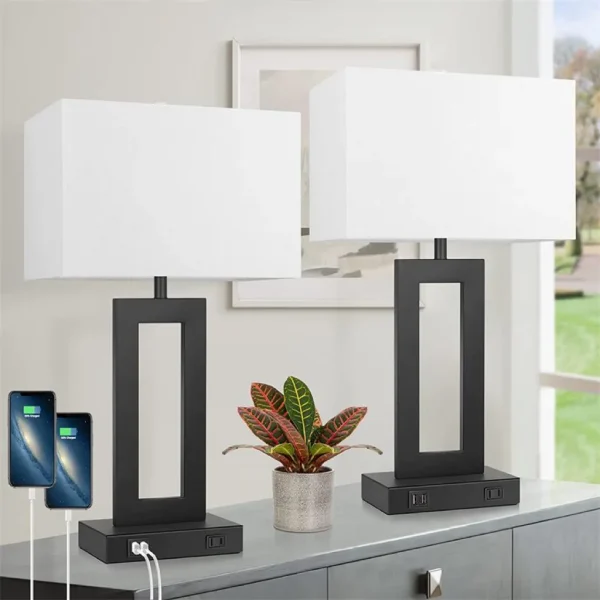 Bedside Lamp With 2 USB Ports Touch Control Table Lamp 3-Way Dimmable Bedroom Modern Nightstand Lamp For Living Room - Image 6