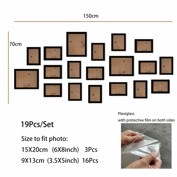 14/19Pcs Photo Frames For Pictures Wall Picture Frame Wooden Frame For Wall Hanging Photo Decor Wedding Party Home Decoration - Image 4