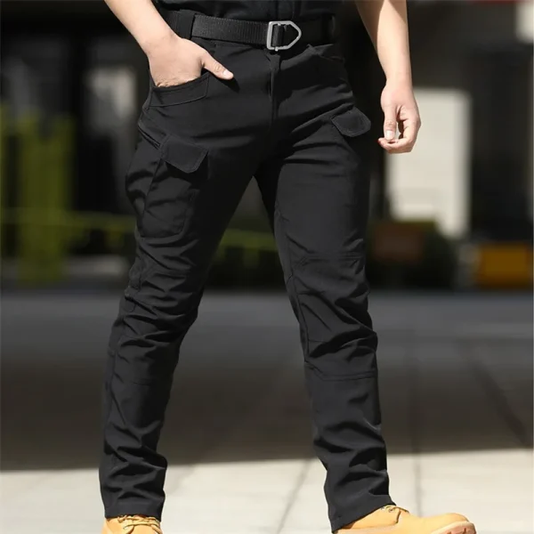 Men Fashion Cargo Pants Solid Color Multi-Pockets Waterproof Trousers Fall Casual Jogger Pants Sweatpants - Image 6