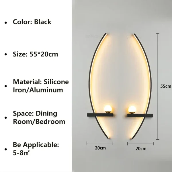 Modern LED Wall Lamp Stripes Wall Sconce for Bedroom Bedside Living Room Study Stairs Home Decor Indoor Lighting Fixture Luster - Image 7
