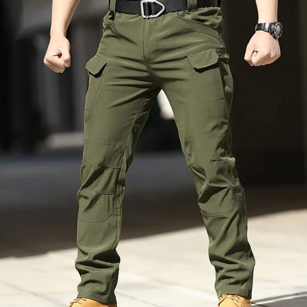 Men Fashion Cargo Pants Solid Color Multi-Pockets Waterproof Trousers Fall Casual Jogger Pants Sweatpants - Image 9