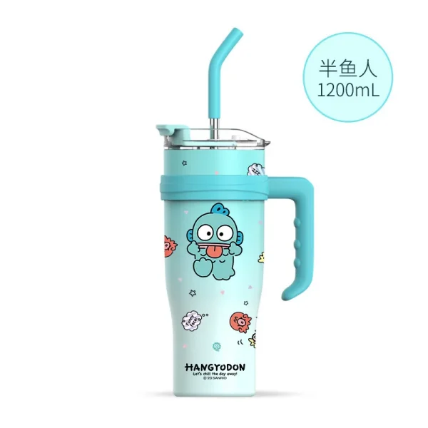 1200ml Sanrio Thermos Bottle Cold Ice Cute Hello Kitty Kuromi Cinnamoroll Melody Stainless Steel Water Bottle Tumbler Straw Gift - Image 17