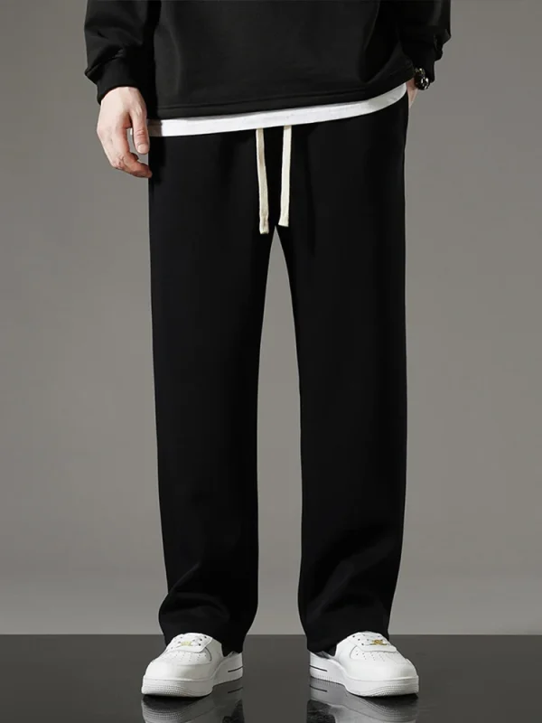 Spring Autumn Men Sweatpants Korean Fashion Sportswear Drawstring Wide Leg Straight Track Pants Cotton Casual Loose Trousers - Image 3