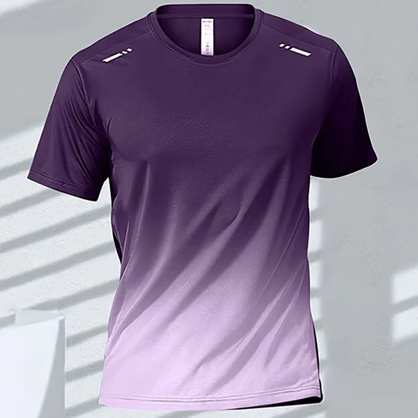 Men's T-shirts Sports Running T-shirt Quick-drying Gradient Short Sleeve Tees Outdoor Workout Basketball Training Running Outfit - Image 15