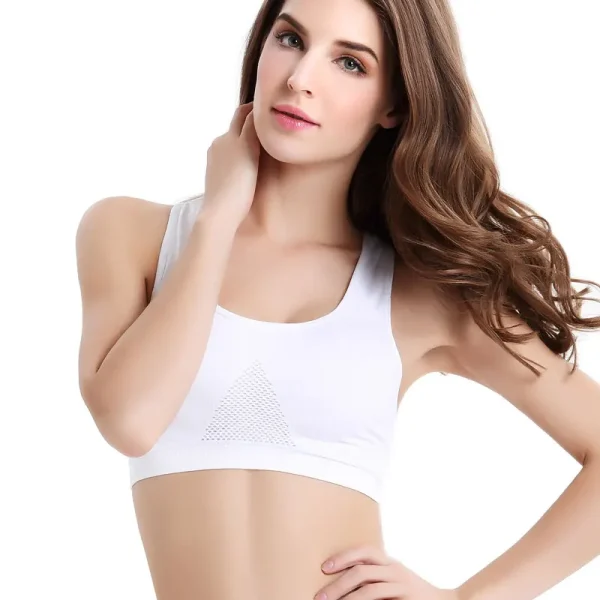 Women Breathable Sports Bra Absorb Sweat Shockproof Padded Gym Running Fitness Double Layer Seamless Yoga Sports Bra Underwear - Image 3