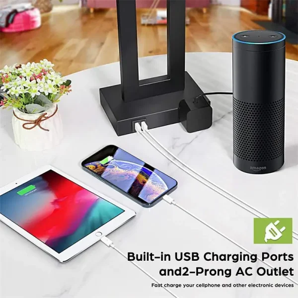 Bedside Lamp With 2 USB Ports Touch Control Table Lamp 3-Way Dimmable Bedroom Modern Nightstand Lamp For Living Room - Image 4