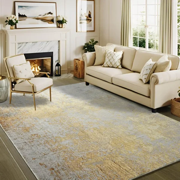 NOAHAS Faux Cashmere Printed Carpet Abstract Collection Rugs Soft Modern Rugs Living Room Bedroom Home Decor Indoor Rugs - Image 9