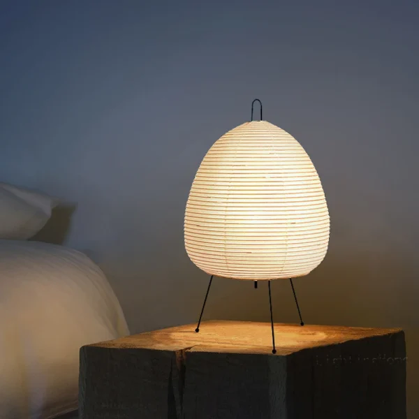 Japanese Design Akari Wabi-sabi Yong Table Lamp Printed Rice Paper Lamp Bedroom Desktop Decoration Table Lamp Drop Shipping - Image 5