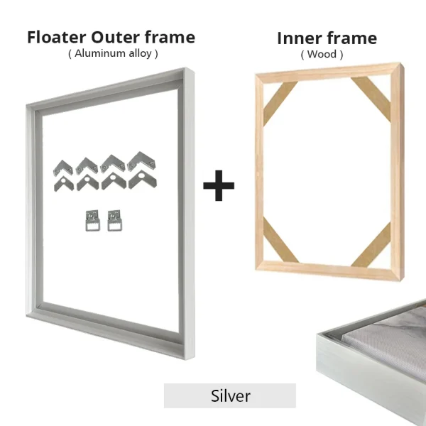 Canvas Floater Frame DIY Kit Metal Gold 50x70 60x90 Large Floating Frames for Wall Print Picture Oil Painting Artwork Home Decor - Image 8