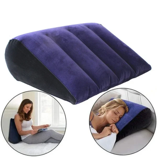 Inflatable Travel Pillow Multifunctional Body Pillow Lumbar Yoga Pillow Travel Positions Support Air Cushion Triangular Pillow - Image 2