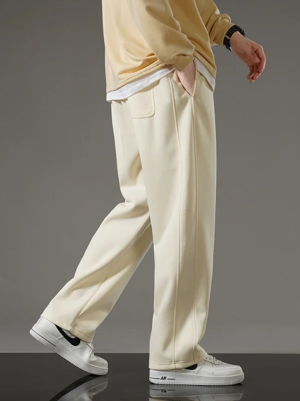 Spring Autumn Men Sweatpants Korean Fashion Sportswear Drawstring Wide Leg Straight Track Pants Cotton Casual Loose Trousers - Image 2