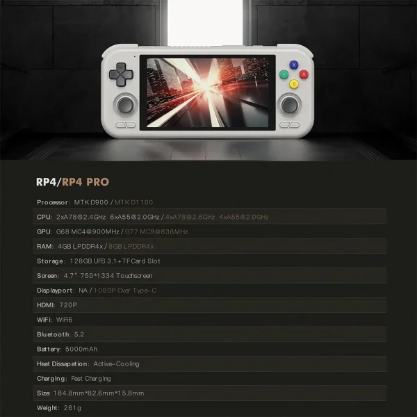 Retroid Pocket 4 Pro Handheld Game Console 4.7 Inch Touch Screen RAM 4GB/8GB Bluetooth 5.2 5000mAh Games Hobbies Gift PSP PS2 - Image 6
