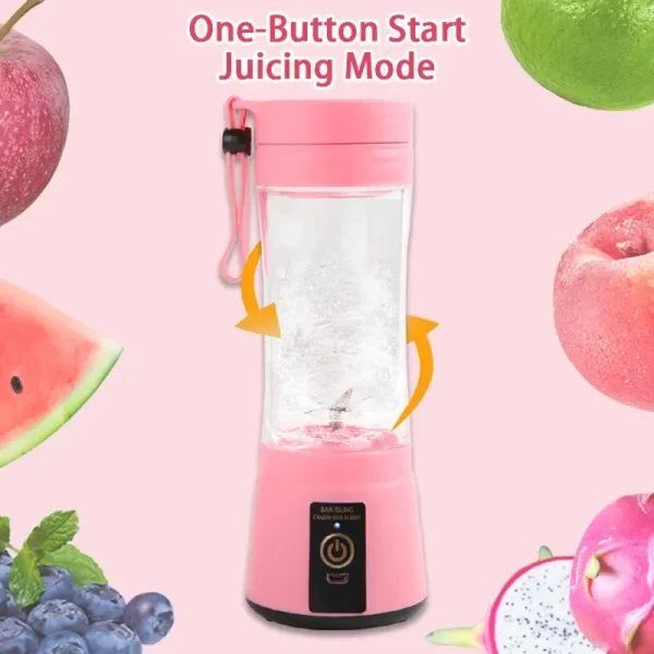 Portable Fruit Juice Blenders Summer Personal Electric Mini Bottle Home USB 6 Blades Juicer Cup Machine For Kitchen - Image 2