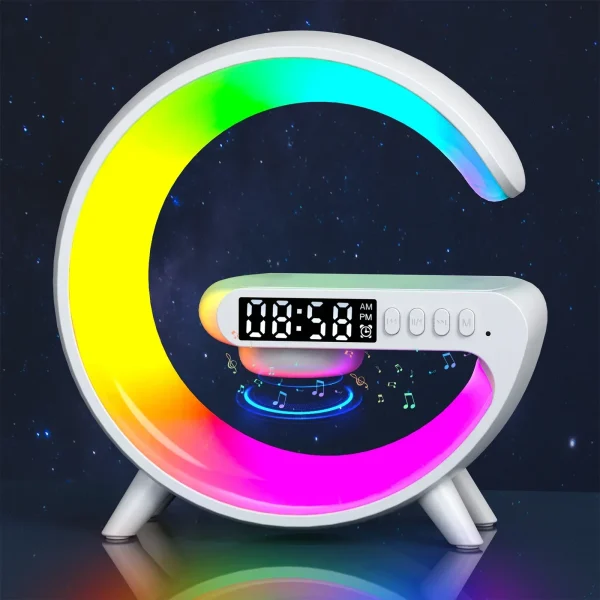 Multifunction Bluetooth Speaker TF RGB Night Light 15W Wireless Charger Stand for iPhone Samsung Xiaomi Fast Charging Station - Image 11