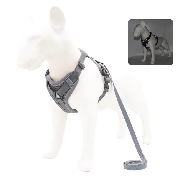 Dog Harness Leash Set Adjustable Pet Chest Strap For Small Medium Dogs Cats Reflective Puppy Harness Vest French-Bulldog York - Image 9