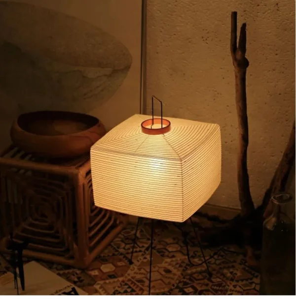 Japanese Creative Tripod Floor Lamp Designer Wabi-sabi Style Bedroom Rice Paper Standing Lights Home Hotel Lighting Decoration - Image 3