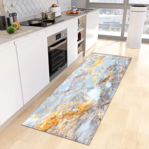 Marble Kitchen Rug Bathroom Entrance Door Mat Bedroom Corridor Non-Slip Long  Living Room Floor  Home Decor - Image 7