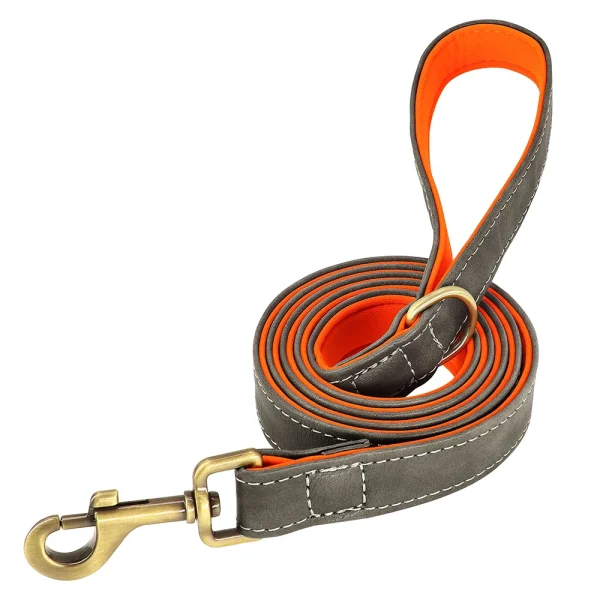 Customized Leather Dog Collar Leash Set Soft Padded Leather Collar For Small Medium Large Dogs With Free Engraved Nameplate - Image 13