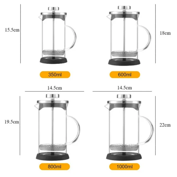 Coffee French Press Pot With Filter high borosilicate glass Hand Punch Coffee Pot Multifunctional Brewings Tea Milk Pot Tools - Image 6