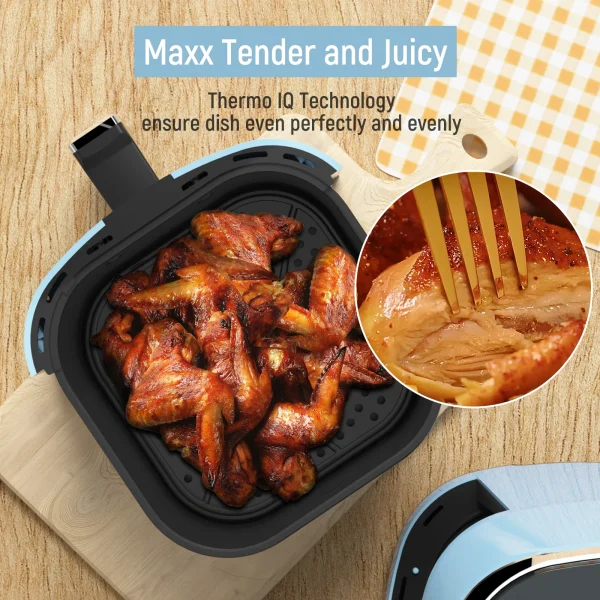 Air Fryer, Fabuletta 4.2QT Air Fryer Oven With 9 Customizable Cooking Programs,Tempered Glass Display, Nonstick Basket - Image 5