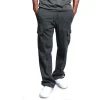 Mens Sweatpants Straight Fit Joggers for Sports and Streetwear Loose Oversized Drawstring Long Pants Men Multi-pocket Pants - Image 7