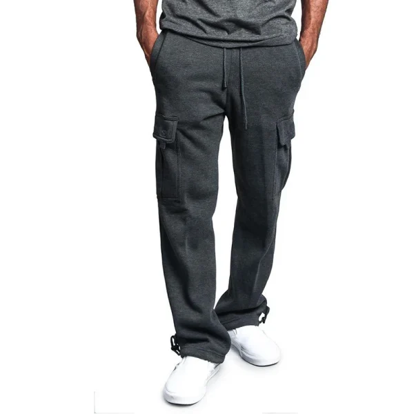 Mens Sweatpants Straight Fit Joggers for Sports and Streetwear Loose Oversized Drawstring Long Pants Men Multi-pocket Pants - Image 7