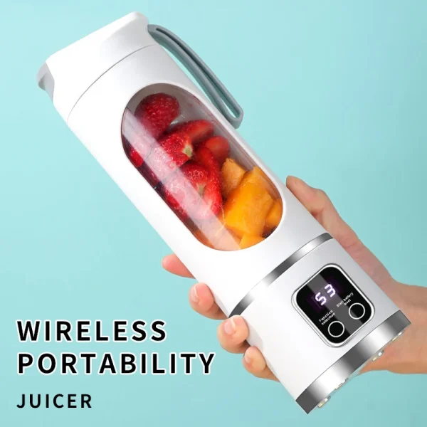 450ml Fruit Juicer 8 Blades 3 Gears USB Rechargeable Portable Blender Ice Crusher for Shakes and Smoothies Juicer Cup - Image 3