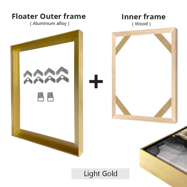 Canvas Floater Frame DIY Kit Metal Gold 50x70 60x90 Large Floating Frames for Wall Print Picture Oil Painting Artwork Home Decor - Image 11